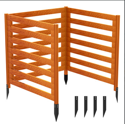 3Pcs Air Conditioner Fence 9.4'' Metal Stack Privacy Fence Panel for AC Trash Bin