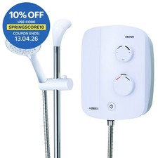 Triton Silent Running Thermostatic Electric Power Shower White & Chrome AS2000SR