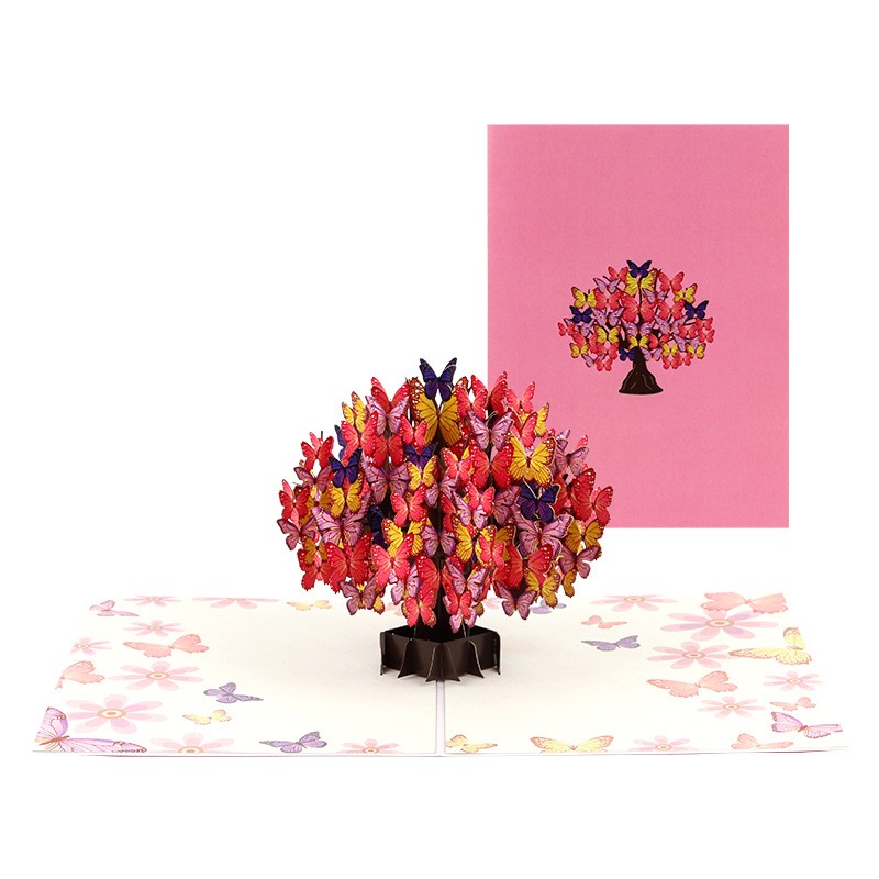 Brightfeel Butterfly Canopy Tree 3D Pop Up Fantasy Greeting Card - White - Image 2