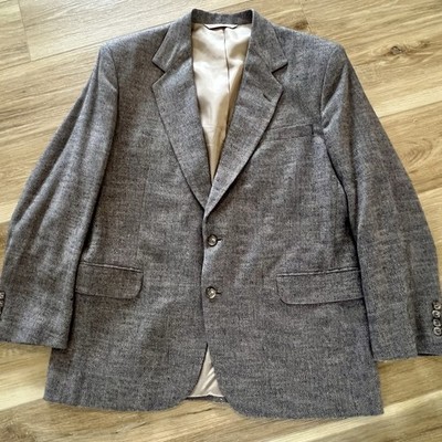 Vintage Stafford Tweed Herringbone Blazer 44R Classic Jacket Preppy Academia