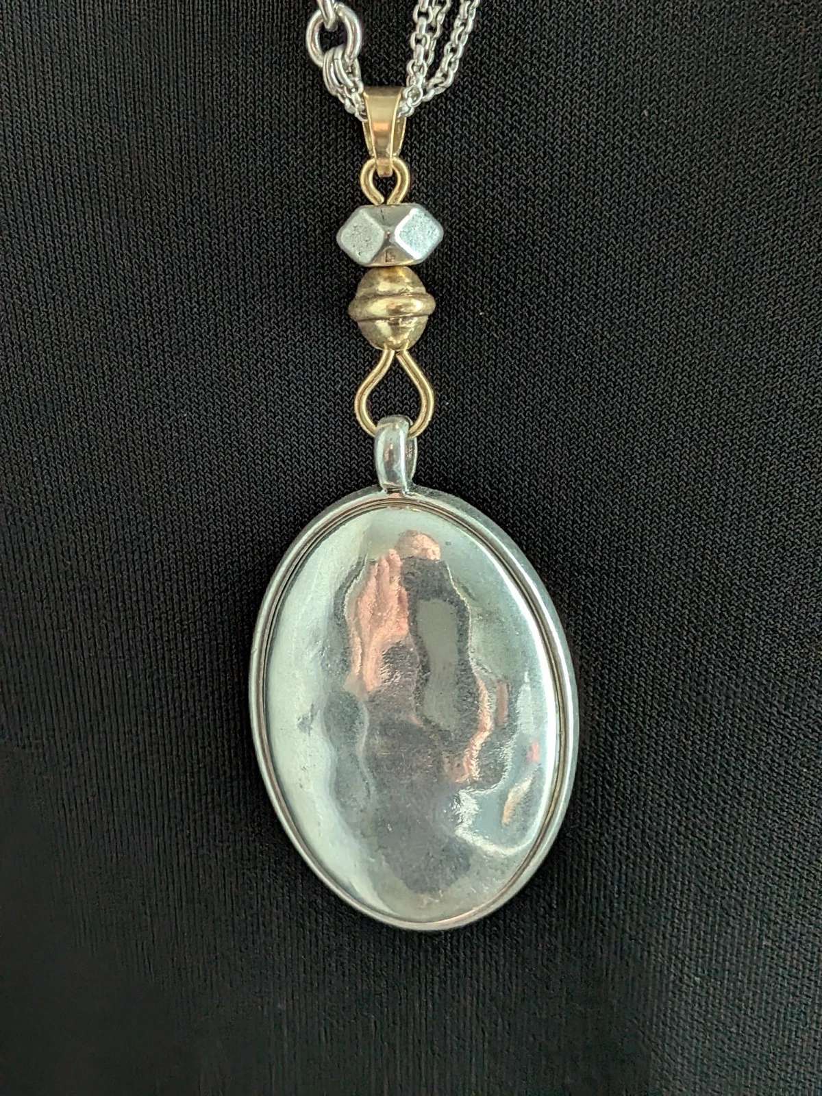 Lucky Brand Gold Silver Tones Pendant Necklace Reversible - product detail image 3