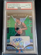 JAREN JACKSON JR. 2019 Panini Prizm Choice Green AUTO / AUTOGRAPH #d /8 PSA 8