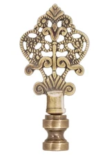 B&P Lamp® Brass Finial, Antique Finish, Tap 1/4-27F 11118AALS