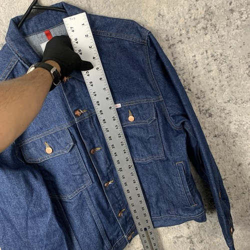 Topo Designs Denim Trucker Jacket Large Blue Made In USA Mens - Picture 11 of 12