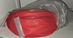 Kate Spade Chelsea Red Nylon Zip Sac de ceinture Taille Fanny Pack Crossbody NWT