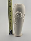 Lenox Ivory Rose Bud Vase Gold Trim Embossed Floral Made in Malaysia — photo 7