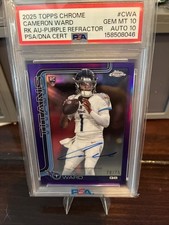 2025 Topps Chrome Cameron Ward RA-CWA Purple Refractor On Card Auto /75