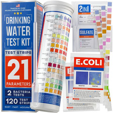 All-New 20 in 1 Drinking Water Testing Kit 120 Strips, Home Tap and Well Water T
