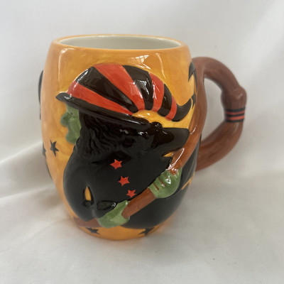 Susan Winget Halloween Witch Mug Cup Certified International Raised Holiday