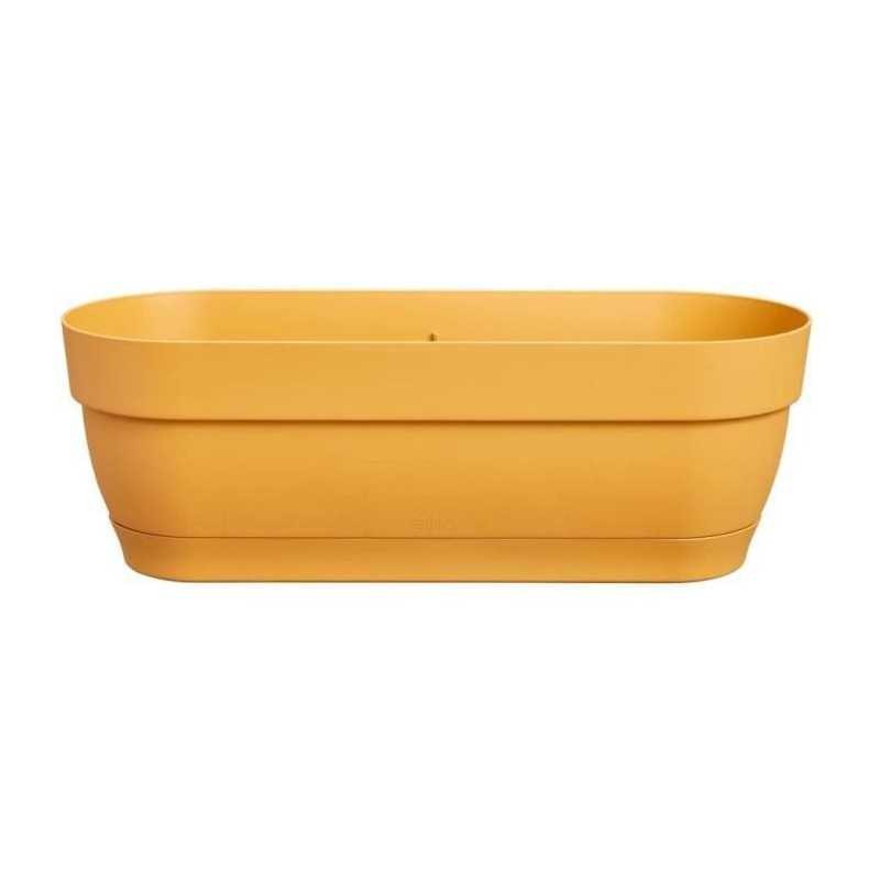 Planteur rectangle rose Vibia pour sublimer un balcon fleuri de 50cm avec réserve - 2