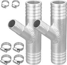 1 Set 1 Inch to 5/8 Aluminum CAB Heater Y Fitting Compatible with UTV SXS RZR