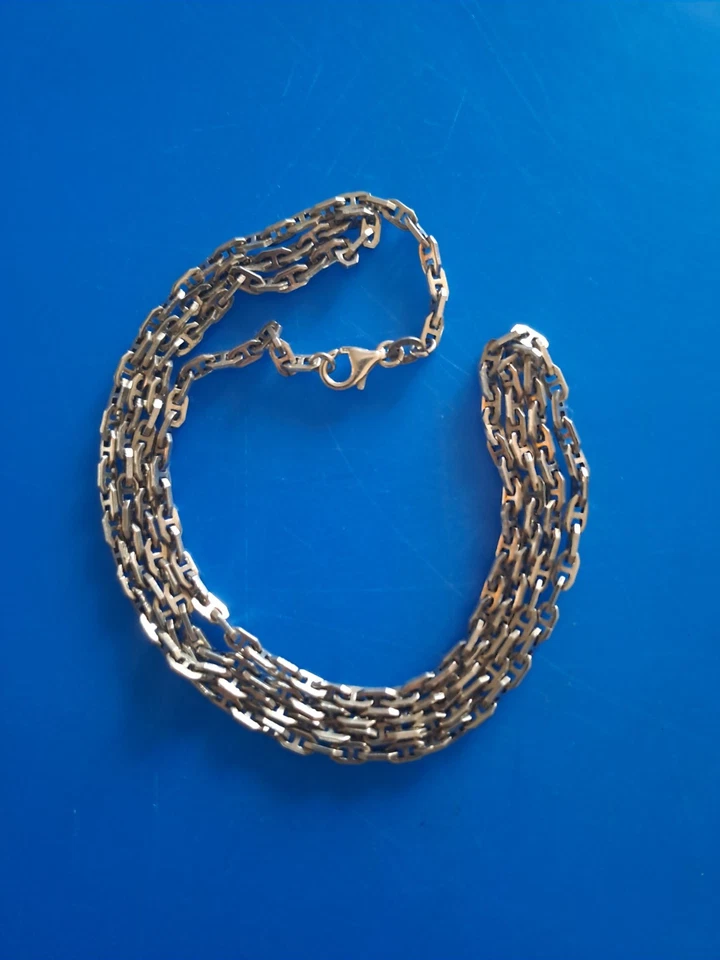 Collana Lunga Catena Marinara 84 Cm Argento 800 925 Unisex 21 Grammi Vintage 80 - Immagine 2 di 4
