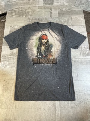 Disney Pirates Of The Caribbean Jack Sparrow Hearsay Womens Medium Gray T-shirt