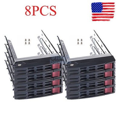 8PCS 2.5'' SAS SATA HDD Hard Drive Tray Caddy SB16105 + Screws For SuperMicro