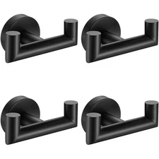 Towel Hooks For Bathrooms, Matte Black Towel Hook For Kitchen Bathroom, SUS30...