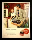 FRAMED VINTAGE 1949 COCA COLA PRINT AD
