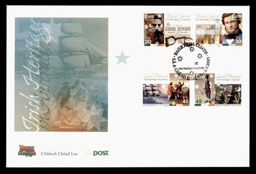 DR WHO 2001 IRELAND FDC IRISH HERITAGE IN AUSTRALIA COMBO M77285