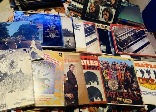 Lot of 18 Original Beatles Vinyl Albums including Early Work, 2 Duplicates!