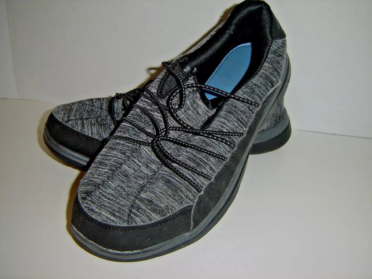 Danskin Now Slip on Sneakers Memory Foam Gray Black Shoes Non