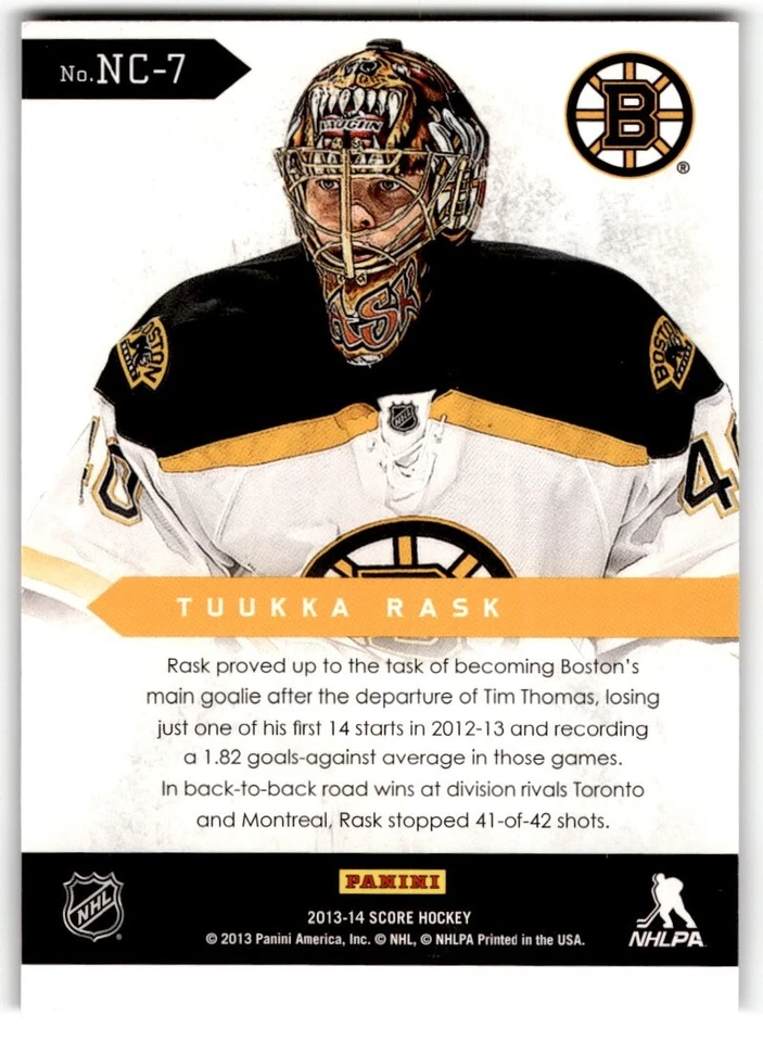 Tuukka Rask 2013-14 Score Netcam #NC-7 Boston Bruins - Image 2 of 2