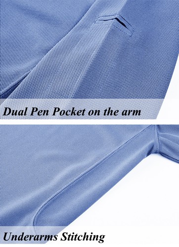 Camisas polo ateléticas de manga larga y corta para hombre de secado rápido equipo activo informal Top - Imagen 143 de 162