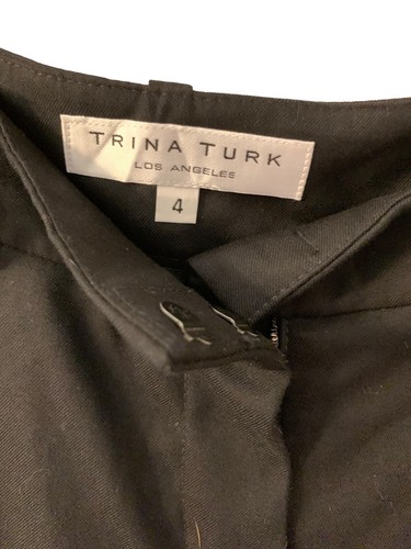Trina Turk Damenhose schwarz Karriere Anzughose Größe 4 neu mit Etikett $ 218 30 x 33 mittlerer Bund - Bild 2 von 9
