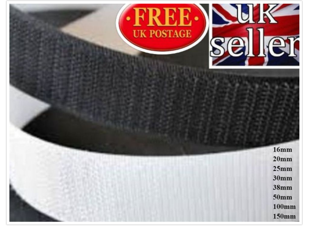 Velcro Sew On Self Adhesive Sticky Tape Strip Hook & Loop Various