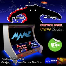 Space Invader Arcade Control Panel Artwork Stickers Graphics / Laminated