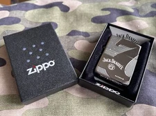 Jack Daniels Zippo Lighter - Black Ice Armor Case - Old No. 7 Tennessee Whiskey
