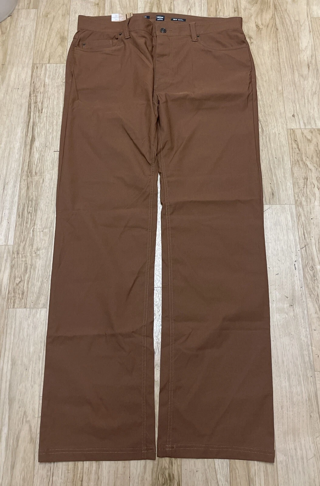 PrAna Brion II Pants Men's 38x34 Sepia Brown Stretch Slim Chino Hiking New NWT