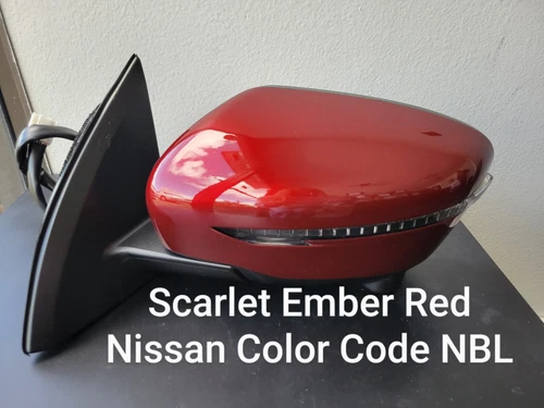 NEW SCARLET RED DRIVER Mirror Fits 17-22 Nissan Rogue Sport w/Heat-Signal-Camera
