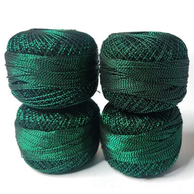 Metallic Crochet Thread Cotton Dori Balls Knitting Weaving Embroidery Set of 4