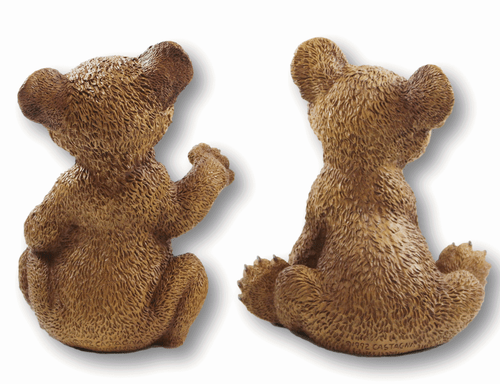 Figura Decorativa Animal Niño Osos 2er Kit Colección Castagna De Resin H 22-24cm - Imagen 4 de 4
