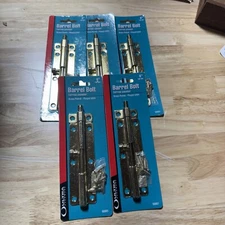 6 Inch Long Brass Plated Door Latch Slide Lock Barrel Bolt 5 Pcs