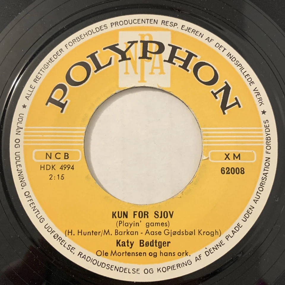 Katy Bodtger Kun For Sjov Casanova Baciami Vinyl Single Polydor Records Denmark - Image 3 of 4