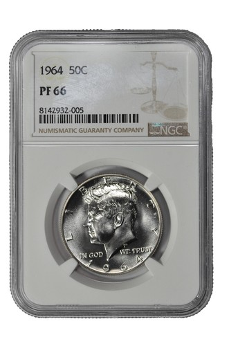 1964 Proof Kennedy Half Dollar PF68 NGC Graded Brown Label Silver