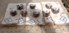 8 VTG Seashell Napkin Ring Holders with 8 shell design Napkins by "AUDREY" — photo 2