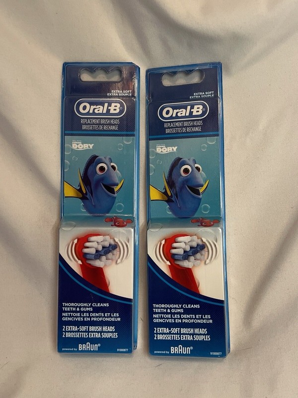 Finding Nemo Dory Oral B 4 Replacement Extra Soft Brush Heads FREE SHIPPING