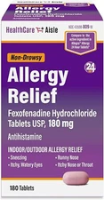 HealthCareAisle Allergy Relief - Fexofenadine 180 Count (Pack of 1) 