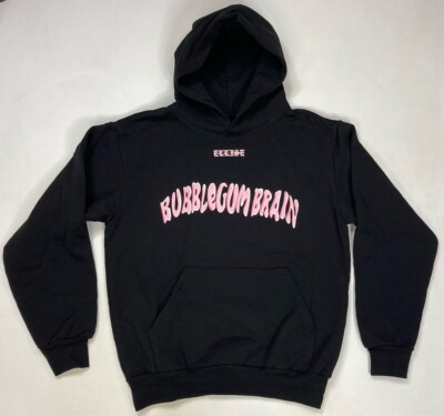 Ellise Bubblegum Brain Pullover Hoodie Men Medium Black Logo Pink Music