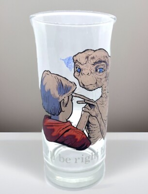 1982  E.T. I'll Be Right Here Elliot Glass Tumbler Pizza Hut Collector's Glass