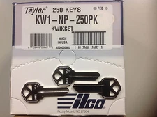Key Blanks for Locksmith NP /Nickel / 250 Kwikset KW1 / Made by Ilco