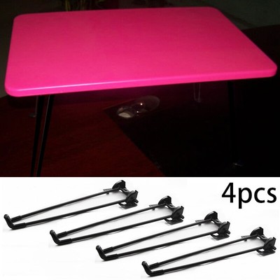 4pcs Black Supporting Folding Table Legs Set For Bed Student