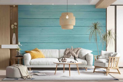 3D Blue Wood Texture Self-adhesive Removable Wallpaper Murals Wall 40