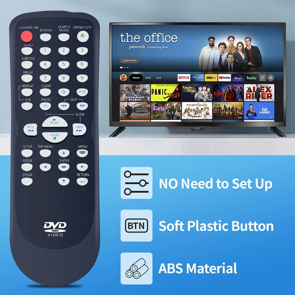 New NB093 NB093UD For Magnavox DVD CD Player Remote Control DP100MW8 MDV2100 - Image 3 of 4