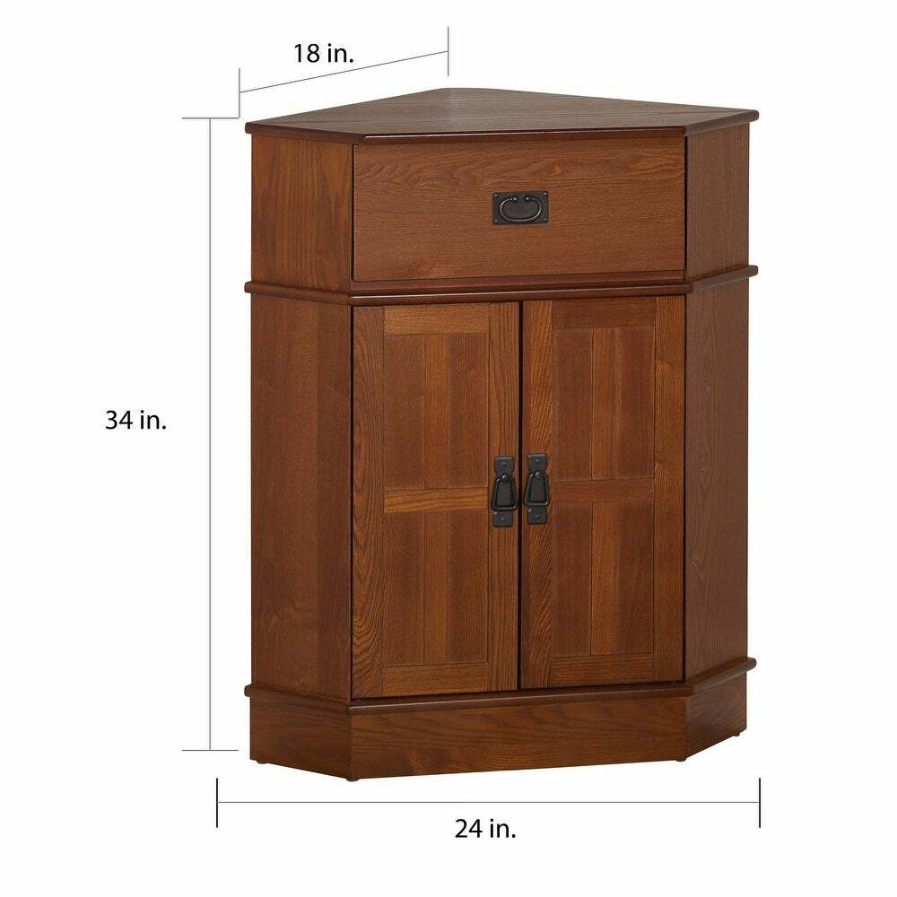 Corner Mission Style Storage Cabinet Furniture Dining Room Kitchen Bedroom