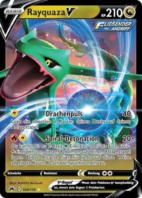 Pokemon Karte Rayquaza V 100/159 Zenit der Könige Ultra Rare Near Mint Deutsch