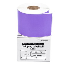 DYMO LW 30256 COLOR Direct Thermal LAVENDER Shipping Labels - 6 Rolls of 300