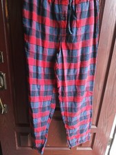 Perry Ellis Men's Plaid Red/Navy Flannel Pajama lounge Pants