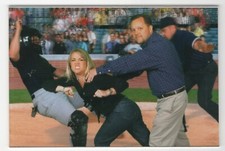 Girl Disrupts Baseball Game Postcard Size 4
